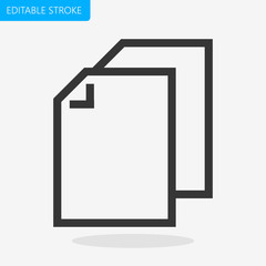 Files Copy Icon Editable Stroke. Pixel Perfect Vector