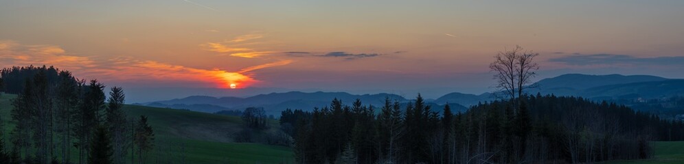 Sonnenuntergang Panorama im Schwarzwald