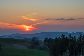 Sonnenuntergang im Schwarzwald