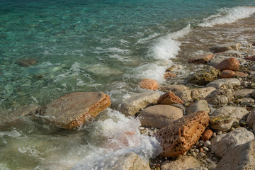 Beautiful beach for a holiday in Albania. Ionian Sea