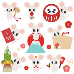 かわいいネズミの年賀状イラスト素材 Wall Mural Wallpaper Murals Meg かわいいネズミの年賀状イラスト素材 Wall Mural Wallpaper Murals Meg