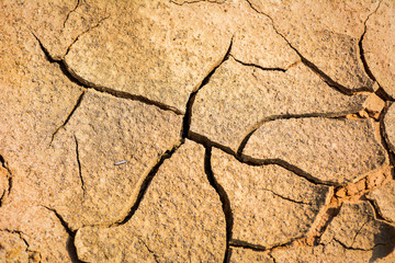 cracked soil ground ,desert cracks, Dry soil Arid,drought land. Caused by global warming and deforestation.