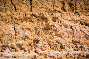 cracked soil ground ,desert cracks, Dry soil Arid,drought land. Caused by global warming and deforestation.