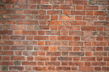 old stone brick block wall texture and background, close up