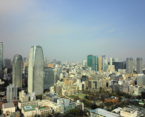 東京タワーからの東京の景色