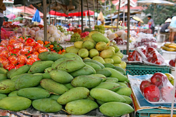 fruits and vegetables at the market