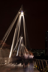 Hungerford bridge and Golden Jubilee Bridges in London