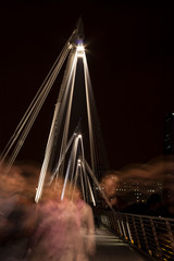 Hungerford bridge and Golden Jubilee Bridges in London