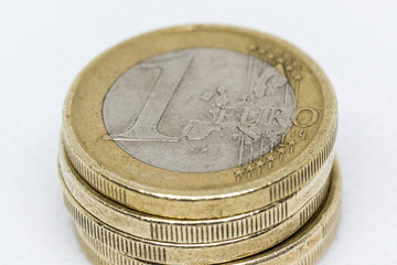 One euro coins Stack