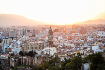 Fototapeta premium Sunset in Malaga (Spain)