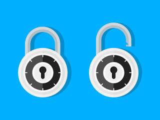 Lock open and lock closed vector icons