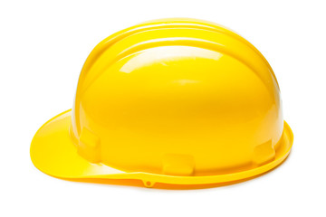 construction yellow helmet isolated  on white background