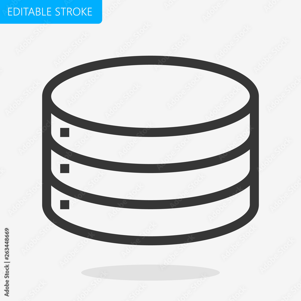 Poster server data icon editable stroke pixel perfect vector