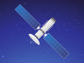 Obraz na płótnie Canvas Satellite In Space Vector Icon Illustration