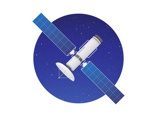 Obraz na płótnie Canvas Satellite In Space Vector Icon Illustration