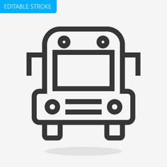 School Bus Icon Editable Stroke Pixel Perfect Vector