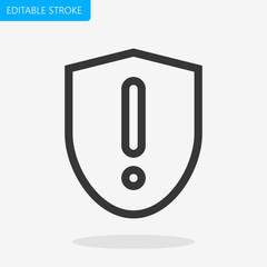 Shield Icon Editable Stroke Pixel Perfect Vector