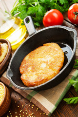 Unsweetened millet pancakes
