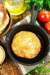 Unsweetened millet pancakes