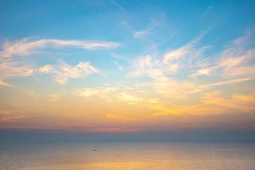 Naklejka na ściany i meble Colorful nice sky and ocean in sunrise time