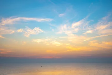 Foto op Plexiglas Colorful nice sky and ocean in sunrise time © Danai