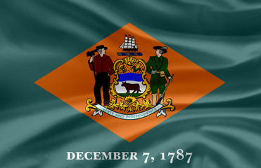 Delaware waving flag illustration.