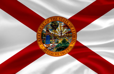 Florida waving flag illustration.