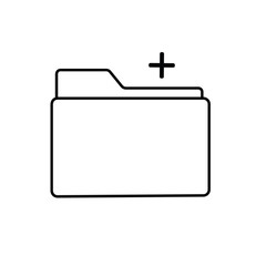 Add File folder line icon