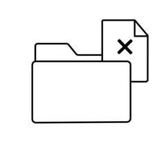 cancel file folder line icon