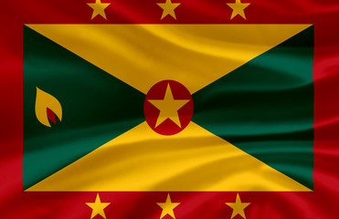 Grenada waving flag illustration.