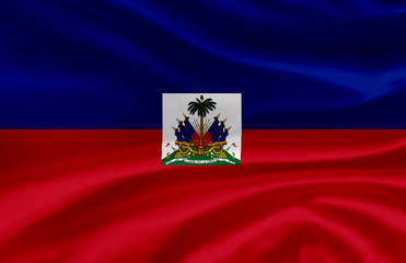 Naklejka premium Haiti waving flag illustration.