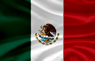 Mexico waving flag illustration.