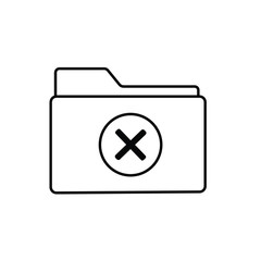 cancel file folder line icon