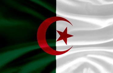 Algeria waving flag illustration.