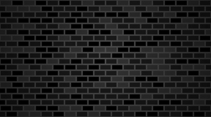 Fototapeta na wymiar Vector dark brick wall background. Old black texture urban masonry. Vintage architecture block wallpaper. Retro facade room illustration