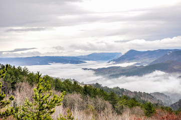 view of mountains and clouds