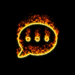 The symbol comment dots burns in red fire