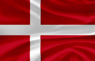 Fototapeta premium Denmark waving flag illustration.