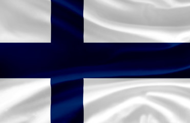 Obraz premium Finland waving flag illustration.