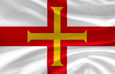 Fototapeta premium Guernsey waving flag illustration.
