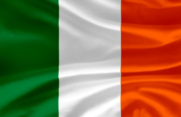 Ireland waving flag illustration.