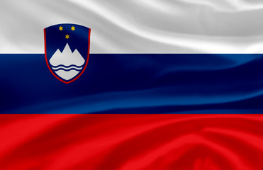 Slovenia waving flag illustration.