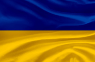 Ukraine waving flag illustration.