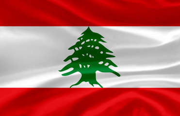 Lebanon waving flag illustration.