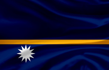 Nauru waving flag illustration.