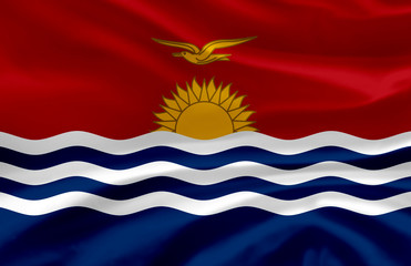 Kiribati waving flag illustration.