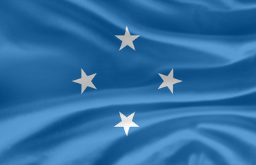 Micronesia waving flag illustration.