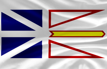 Newfoundland And Labrador waving flag illustration.