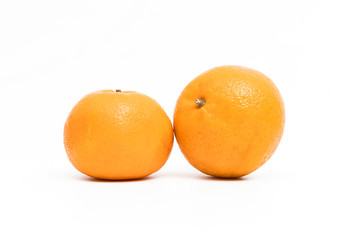 Ripe and fresh orange fruit isolated on white background.
