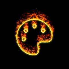 The symbol palette burns in red fire